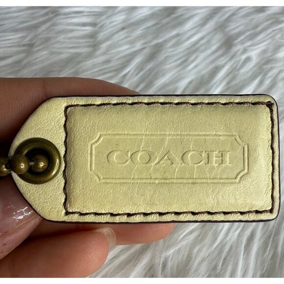 COACH y2k Cream Fob Bag Charm Hang tag Hangtag - Picture 1 of 2